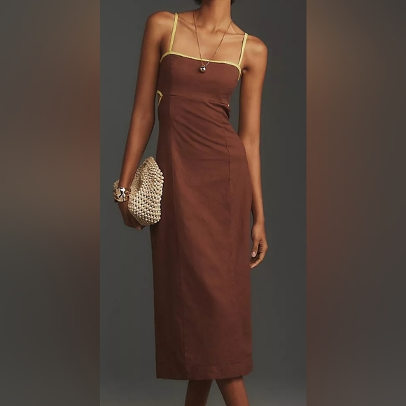 Anthropologie Dresses & Skirts - Anthropologie Maeve The Dafni Cutout Linen Midi